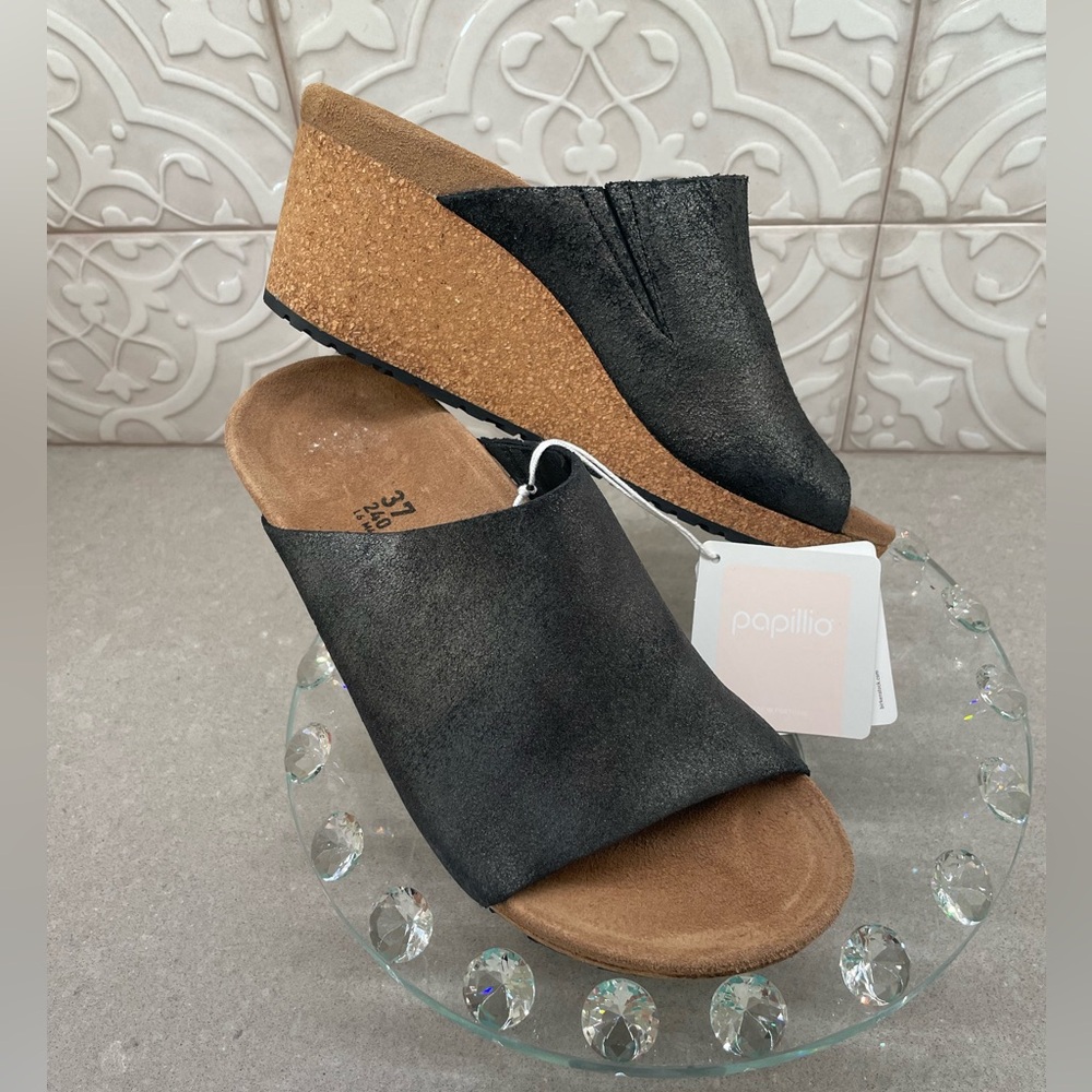 Birkenstock Papillio Namica Wedge Slide Sandal Women shoes - 37 - Suede Mule